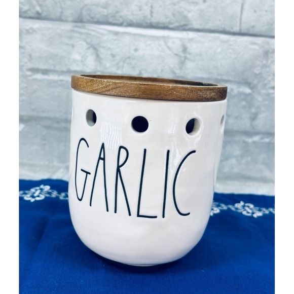 Rae Dunn Other - Rae Dunn by Magenta Garlic Cellar with wooden lid NW